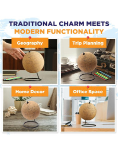 Globo de corcho Globe Trekkers 15.24 cm con 5 marcadores 2