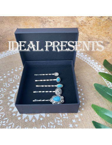 Juego de 5 Clips para el Cabello Turquesa KOVOLITU Estilo Boho