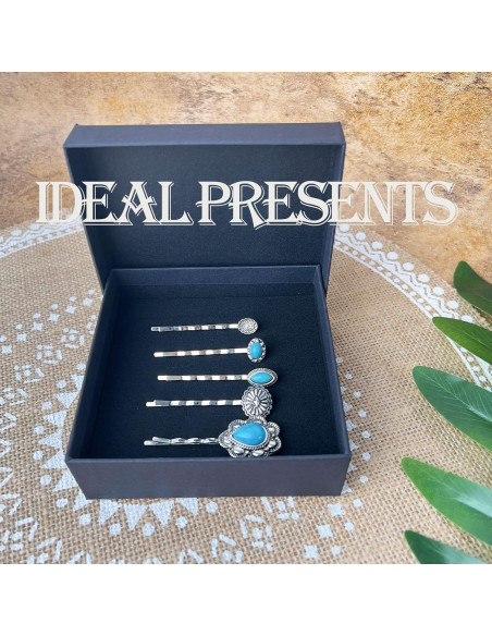 Juego de 5 Clips para el Cabello Turquesa KOVOLITU Estilo Boho