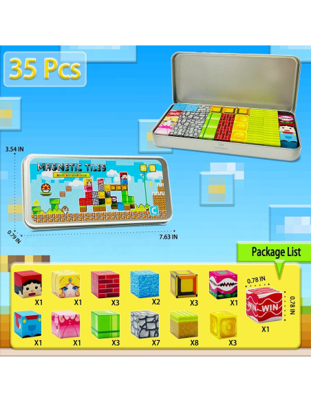 Bloques Magnéticos para Niños 35PCS - Viaje y Aprendizaje STEM