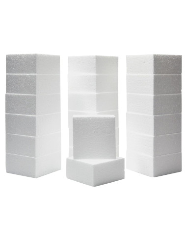 Bloques de Espuma Juvale para Manualidades y Arreglos Florales - 20 Piezas, 10.16x10.16x5.08 cm, Blanco