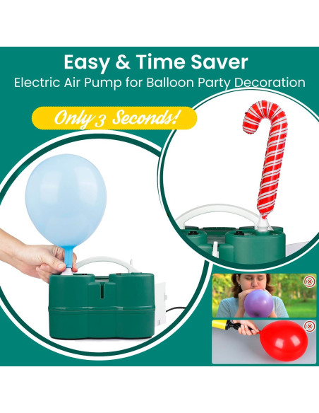 Bomba de Aire Eléctrica 3-en-1 Hoolicute para Inflables y Globos