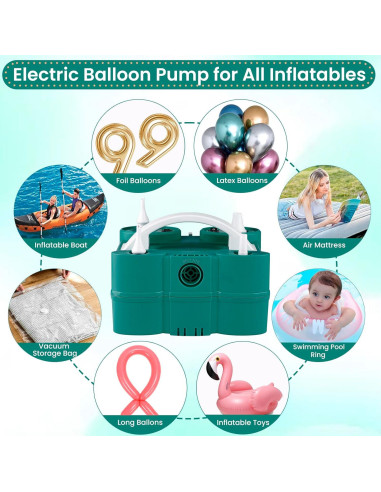 Bomba de Aire Eléctrica 3-en-1 Hoolicute para Inflables y Globos