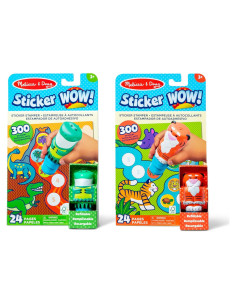 Melissa & Doug Sticker Wow! Paquete de Dinosaurio y Tigre - 2 Blocs de 24 Páginas