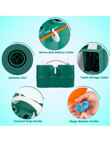Bomba de Aire Eléctrica 3-en-1 Hoolicute para Inflables y Globos