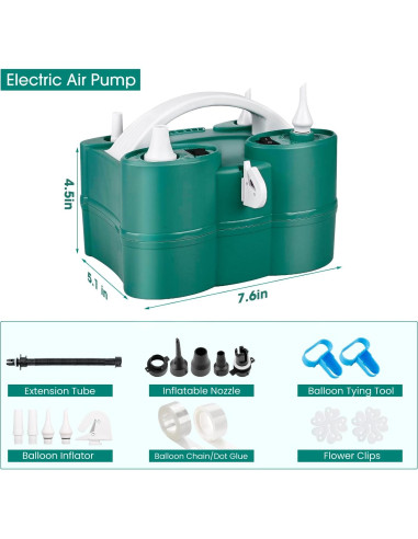 Bomba de Aire Eléctrica 3-en-1 Hoolicute para Inflables y Globos