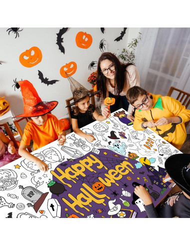 Mantel de Colorear Gigante Hedeey Halloween 183x86 cm Desechable