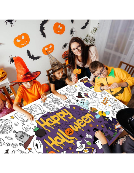 Mantel de Colorear Gigante Hedeey Halloween 183x86 cm Desechable