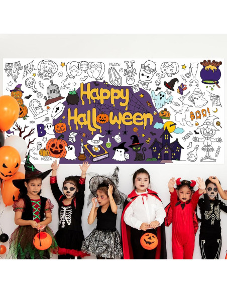 Mantel de Colorear Gigante Hedeey Halloween 183x86 cm Desechable