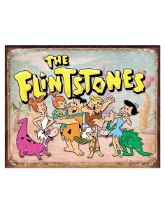 Cartel de Metal Retro Desperate Enterprises Flintstones 40x31.75cm