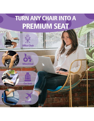 Cojín de Gel Morado JAEMEYEM 50x50 cm Antideslizante