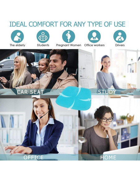 Cojín de Gel Masteymoh para Asientos 47x44 cm Alivio Presión