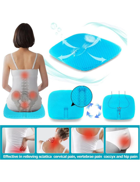 Cojín de Gel Masteymoh para Asientos 47x44 cm Alivio Presión