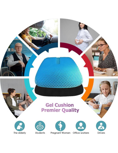 Cojín de Gel Masteymoh para Asientos 47x44 cm Alivio Presión