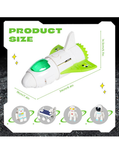 Juguete Nave Espacial Jomifin Verde con Luces y Sonido