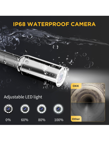 Cámara de Alcantarillado OKK 30m con Pantalla 7" HD y DVR