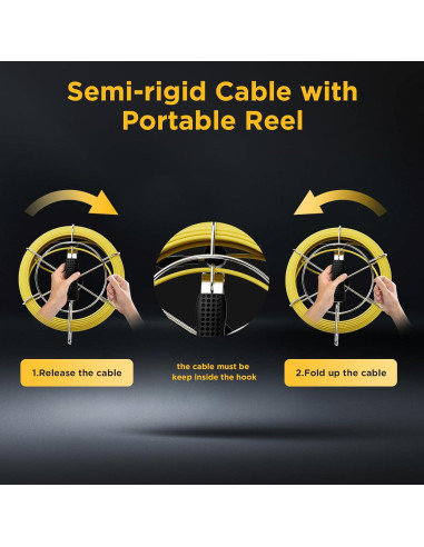 Cámara de Alcantarillado OKK 30m con Pantalla 7" HD y DVR