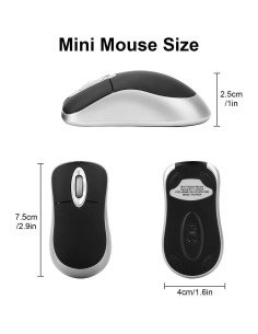 Mini Ratón USB-C EEEKit Óptico 1600 DPI Cable Retráctil Negro 2