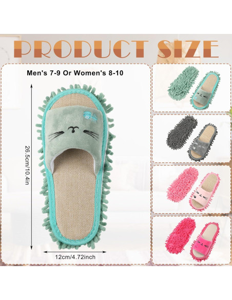 Zapatillas de Mopa Lavables Wesiti - 4 Pares Microfibra Medianas