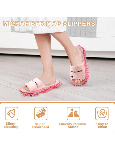 Zapatillas de Mopa Lavables Wesiti - 4 Pares Microfibra Medianas