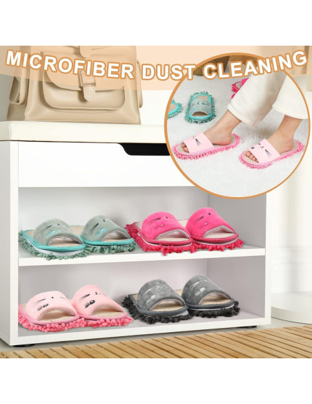 Zapatillas de Mopa Lavables Wesiti - 4 Pares Microfibra Medianas