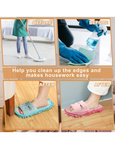 Zapatillas de Mopa Lavables Wesiti - 4 Pares Microfibra Medianas