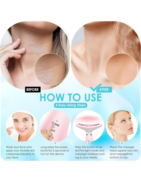 Masajeador Facial Galvánico TLINNA con Luz Roja y Calor