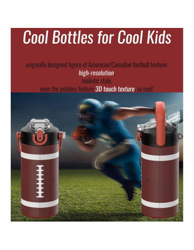 Botella de Agua Aislada MYFOREST 400ml Fútbol Americano