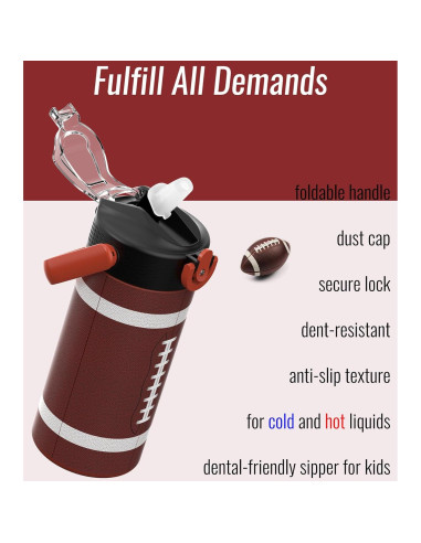 Botella de Agua Aislada MYFOREST 400ml Fútbol Americano