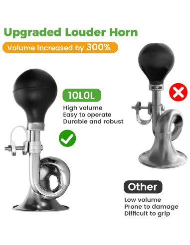 Claxon Retro 10L0L para Carrito de Golf y Bicicleta - Negro