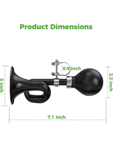 Claxon Retro 10L0L para Carrito de Golf y Bicicleta - Negro