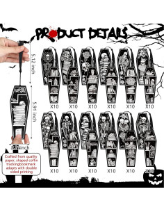 120 Marcadores de Libros Kolldenn Esqueleto Halloween 5.6x15 cm 2