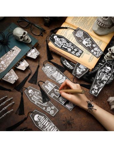 120 Marcadores de Libros Kolldenn Esqueleto Halloween 5.6x15 cm