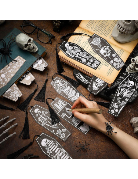 120 Marcadores de Libros Kolldenn Esqueleto Halloween 5.6x15 cm