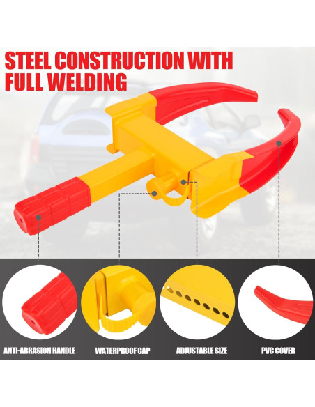 Bloqueo de Rueda de Remolque MAHOOMMAKH Amarillo Universal