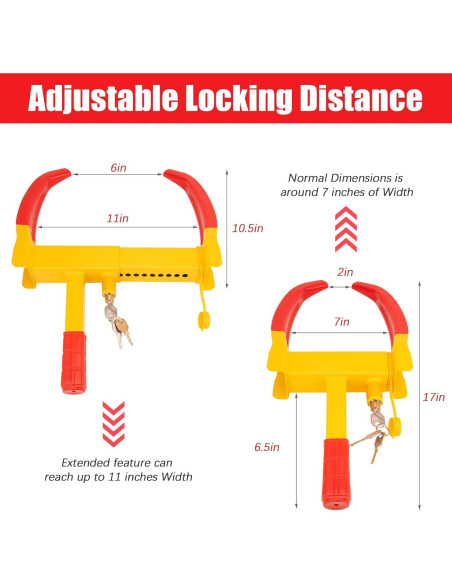 Bloqueo de Rueda de Remolque MAHOOMMAKH Amarillo Universal
