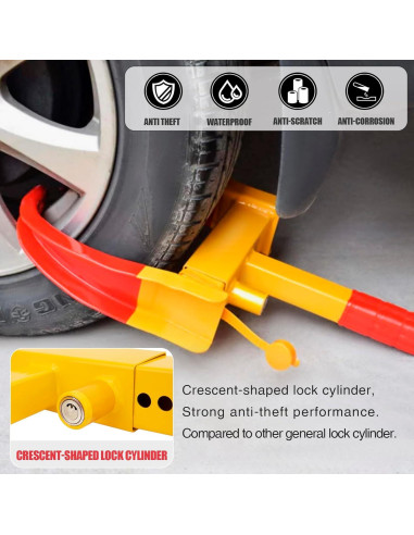 Bloqueo de Rueda de Remolque MAHOOMMAKH Amarillo Universal