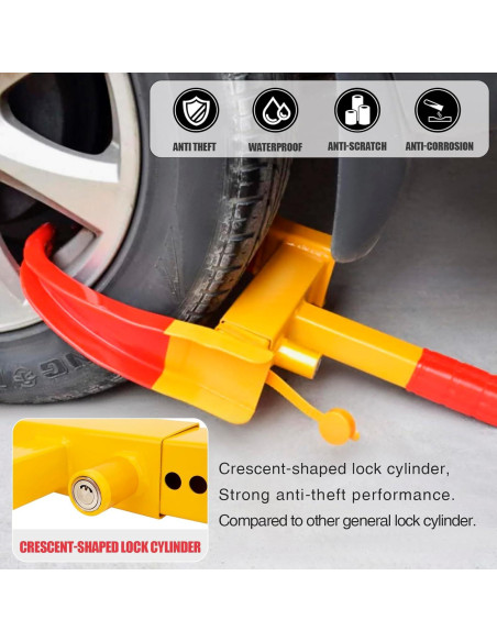 Bloqueo de Rueda de Remolque MAHOOMMAKH Amarillo Universal