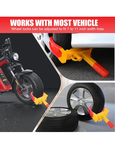 Bloqueo de Rueda de Remolque MAHOOMMAKH Amarillo Universal
