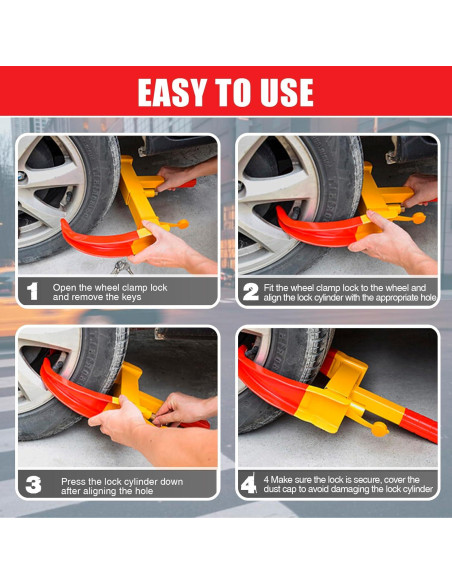 Bloqueo de Rueda de Remolque MAHOOMMAKH Amarillo Universal