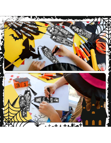 120 Marcadores de Libros Kolldenn Esqueleto Halloween 5.6x15 cm