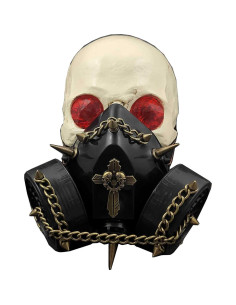 Máscara de Gas Gótica Punk Steampunk Ajustable Negra 2
