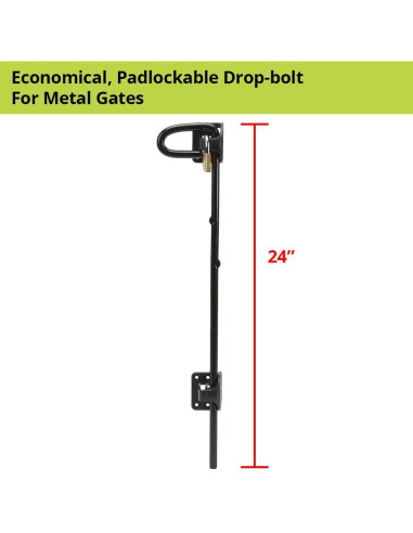 Cerrojo de Caída D&D Technologies QB124 24" Acero Inoxidable Negro