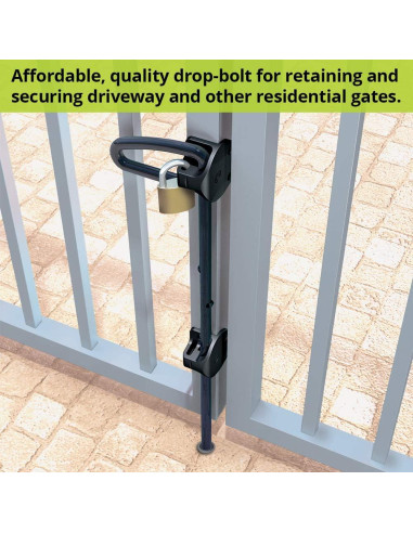 Cerrojo de Caída D&D Technologies QB124 24" Acero Inoxidable Negro