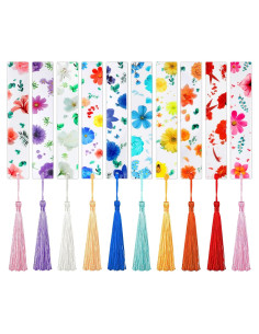 20 Piezas Marcadores de Libro de Resina Floral Prudiut