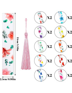 20 Piezas Marcadores de Libro de Resina Floral Prudiut 2