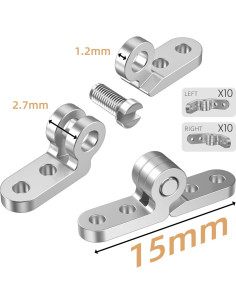 Kit de 10 Bisagras de Gafas KishYa Acero Inoxidable Plateado 2