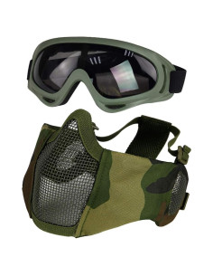 Máscara de Airsoft Yzpacc con Gafas de Protección 2pcs