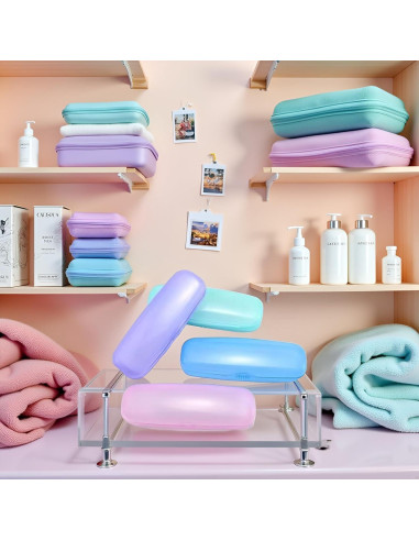 Estuches de Plástico Transparente WLngtv para Gafas - 2 Pcs