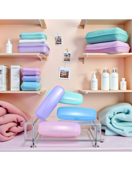 Estuches de Plástico Transparente WLngtv para Gafas - 2 Pcs